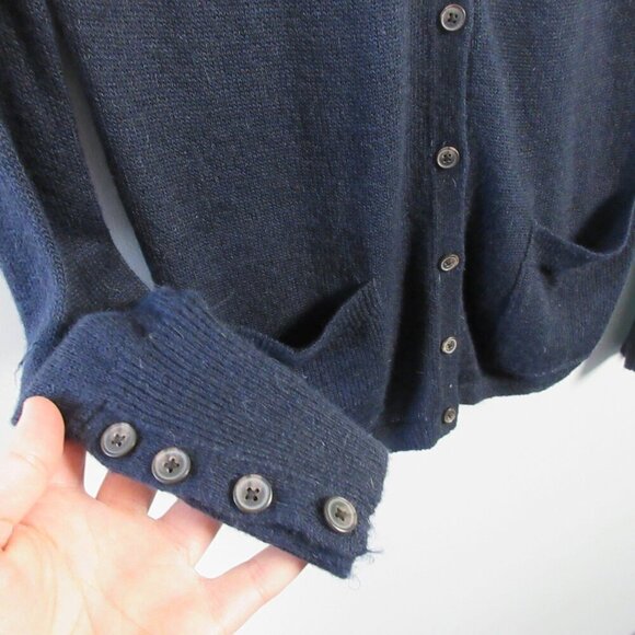 Club Monaco Cardigan Women S Blue Alpaca Wool Button Up Knit Pockets Classic 198 - Picture 9 of 11
